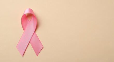 Pink Ribbon Symbol for Breast Cancer Awareness and Support Campaign