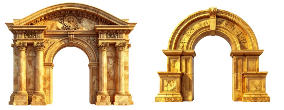 Classical Golden Stone Arch
