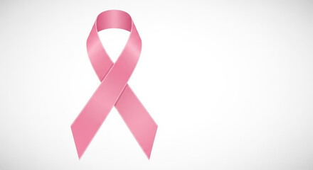 Pink ribbon symbol of breast cancer awareness support and prevention efforts