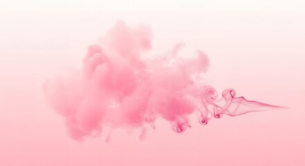 Fototapeta premium Abstract Pink Smoke or Ink Cloud Flowing on a Gradient Pink Background