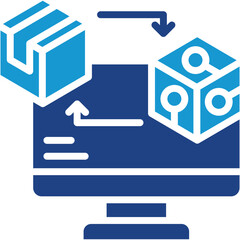 Fototapeta premium Digital Twin glyph color icon