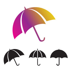 Colorful Umbrella Vector Set – Rain Protection and Safety Symbol Illustration