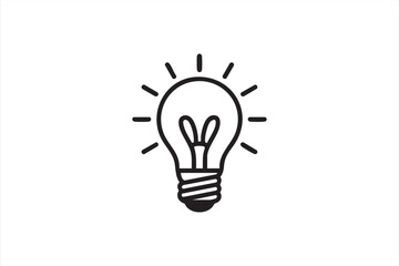 Minimal lightbulb line icon for idea, creativity, and innovation design