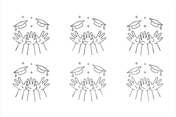 Minimal graduation cap throw vector illustration for education celebration design