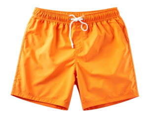  Orange Swimming Shorts Trunks Isolated on Transparent Background