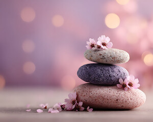 Abstract conceptual photograph for World Menopause Day. Minimalist composition with soft pink, lavender, and golden tones symbolizing feminine health, balance, and inner strength