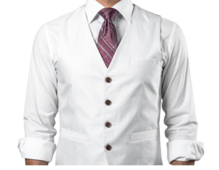 Men’s Formal Waistcoat Isolated on White Background, PNG Transparent Cutout