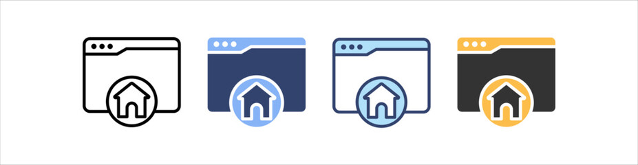 Homepage Icon Set Multiple Style Collection