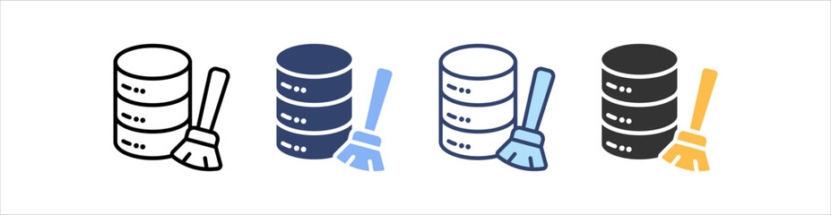 Data Cleaning Icon Set Multiple Style Collection