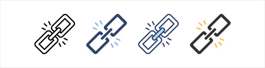 Link Icon Set Multiple Style Collection