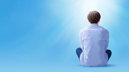 Fototapeta premium Stress caused by being alone and overthinking, resulting from social avoidance or fear of negative work and family environments.