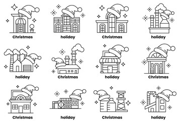 A set of twelve Christmas and holiday themed icons