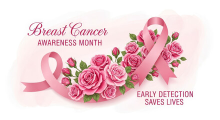 Obraz premium Breast Cancer Awareness Month Support Early Detection Save Lives