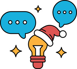 A light bulb with a hat on top of it