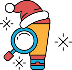 Fototapeta premium A black and white drawing of a bottle of lotion with a hat on top of it