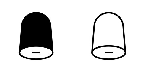 Minimal notification bell icons. solid and outline style vector illustration