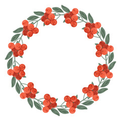 Rowan Wreath Border, Berry Wreath Frame, Wreath Circle
