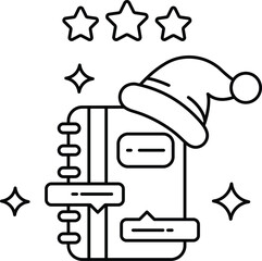 A book with a hat on top of it