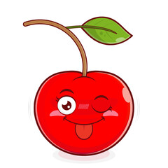 cherry playful face cartoon cute