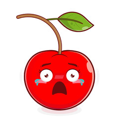 cherry scared face cartoon cute