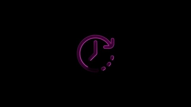 Glowing neon line cost and reduction concept. down arrow animation.