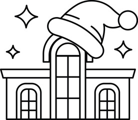 A building with a hat on top of it