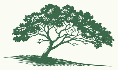 Obraz premium 3D Tree Icon – Isometric Realistic Design with Soft Shadows and Leaf Textures