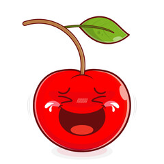 cherry laughing face cartoon cute