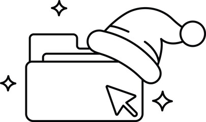 A folder with a hat on top of it