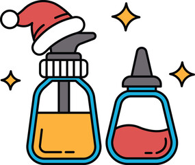 A bottle of baby formula is next to a bottle of baby oil