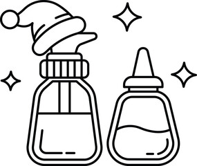 A bottle of baby formula is next to a bottle of baby oil