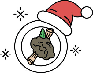 A plate of food with a brain on it