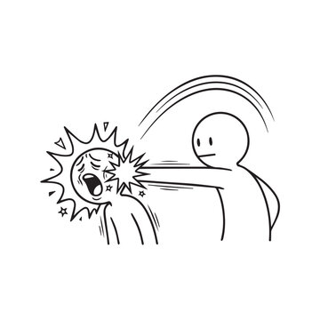 Person slapping another in the face, popular internet meme comic template, black and white line art illustration.
