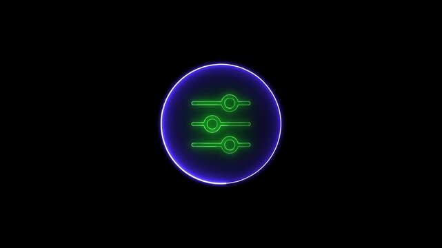 Align left line stroke icon glowing neon cyan color animation