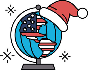A globe with a hat on top of it