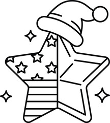 A star with a hat on top of it