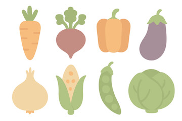 Colorful assortment of vegetables including carrots, beets, and peppers on a white background