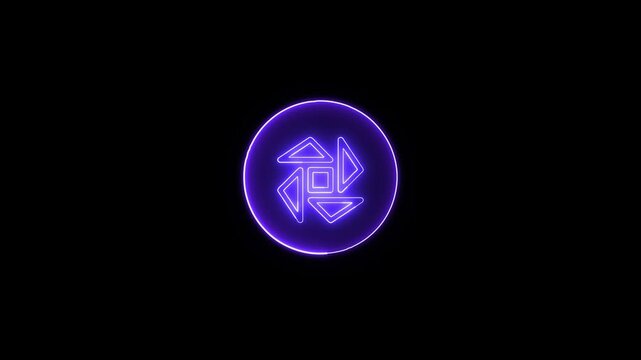 Glowing neon line cost and reduction concept. down arrow animation.