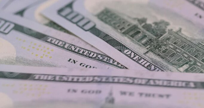 cash American dollars in large quantities, a number of banknotes of American dollars in denominations of one hundred dollars