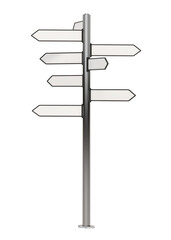 Street signboard isolated on transparent background. 3D illustration