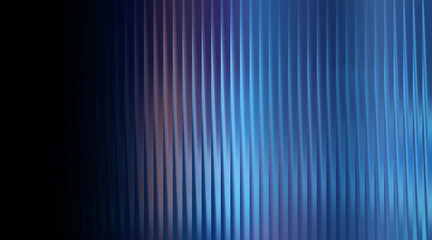 Illustration of abstract vertical ribbed glass texture with blue and purple gradient light effect