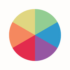 Circle division infographic icon set. Pie chart divided 4,5,6 equal parts. Color pizza or donut round diagram. Infographic wheel segment and fraction. Vector illustration isolated on white background.