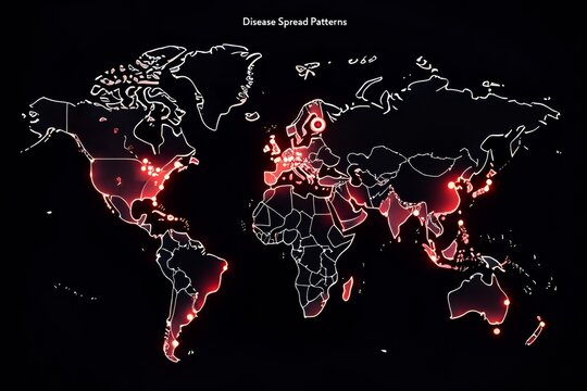 Global Distribution of Infected Areas Worldwide Illuminating Hotspots