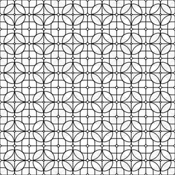 Monochrome abstract seamless pattern with ornamental symmetry. Perfect for fabric, wallpapers, and printable products
