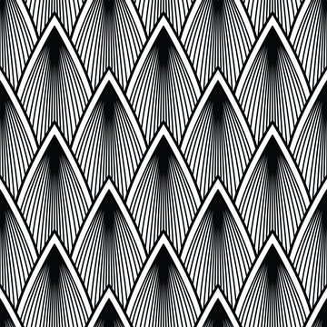 Decorative monochrome vector pattern with seamless repetition. Great for wallpaper, wrapping paper, and surface design