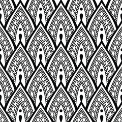 Stylish vector seamless pattern featuring modern monochrome ornament. Suitable for packaging, branding, and wrapping paper