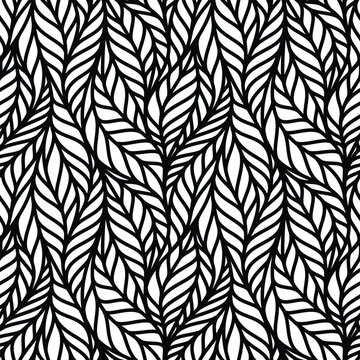 Stylish vector seamless pattern featuring modern monochrome ornament. Suitable for packaging, branding, and wrapping paper