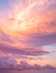 Fototapeta premium Vibrant sunset sky with clouds