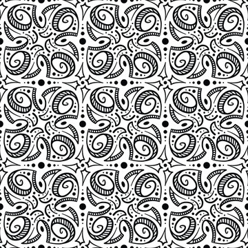 Modern monochrome pattern &ndash; seamless abstract, and ornamental vector design