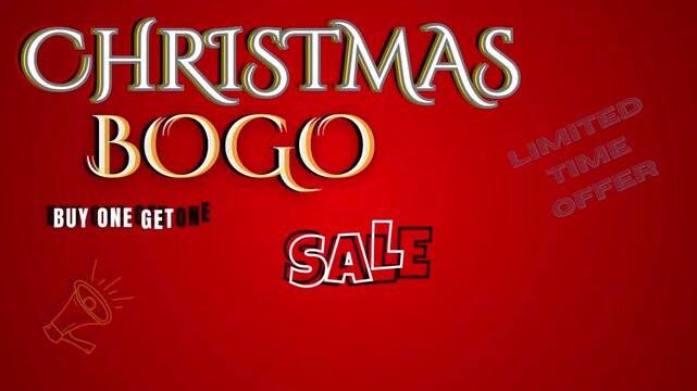 bogo sale animated text video with flat fifty off animated tag on gradient and vibrant background for sale promotional video for you tube advertisement or brand promotion